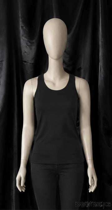 Black Women's Cotton Racerback Tank Top | Raven Relics
