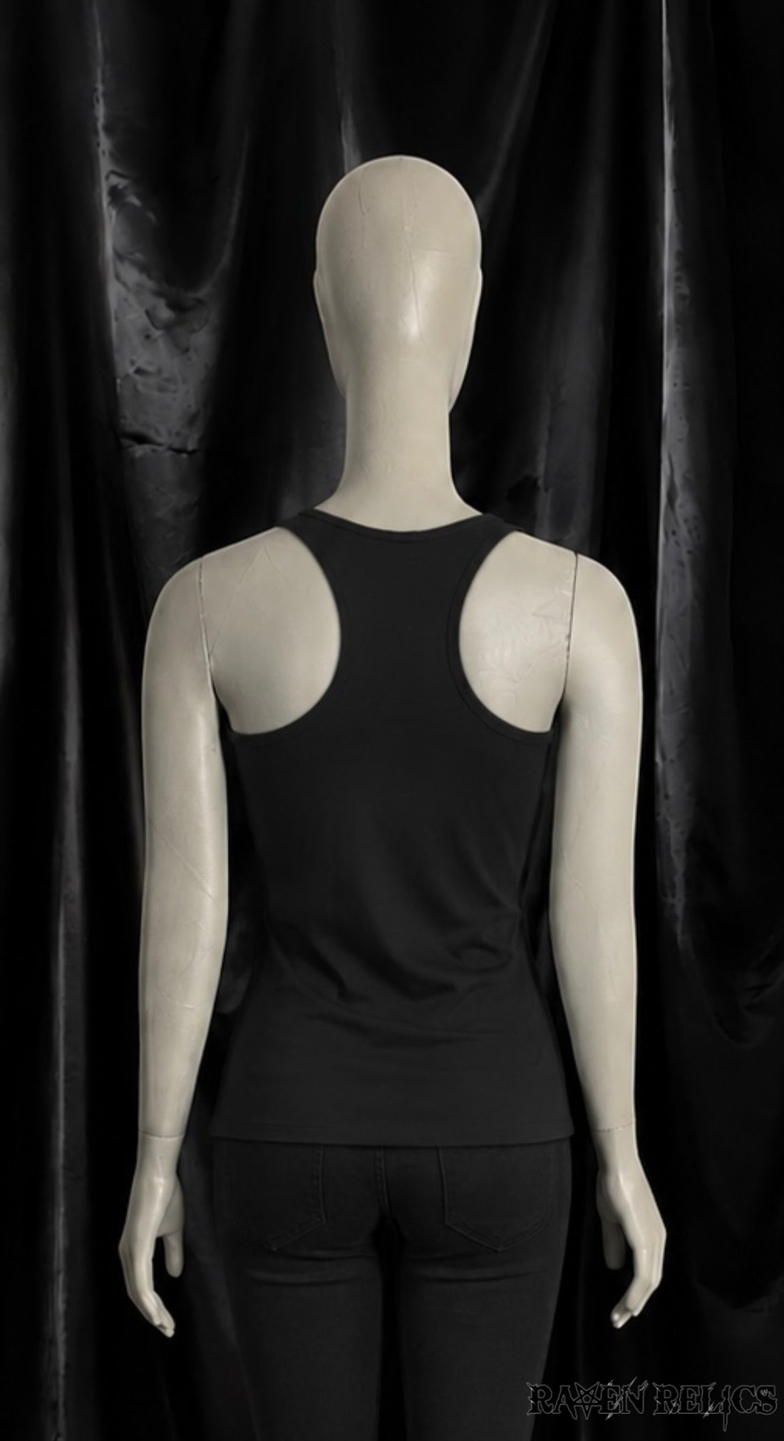 Black Women's Cotton Racerback Tank Top | Raven Relics